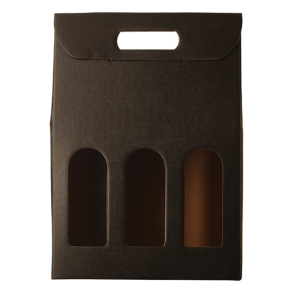 Gaveske til vin (Sort) 3 stk.